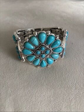 Plunder Design Fashion Jewelry Hazel Grace Silver Turquoise Cuff
Bangle Bracelet